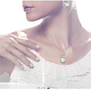Swarovski Silver Megan Pendant and Chain Necklace